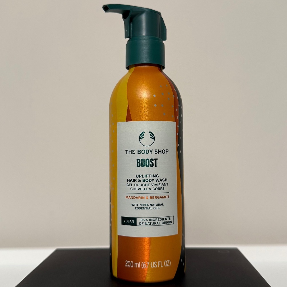 The Body Shop Boost Uplifting Hair & Body Wash Mandarin & Bergamot 6.7Oz New HTF